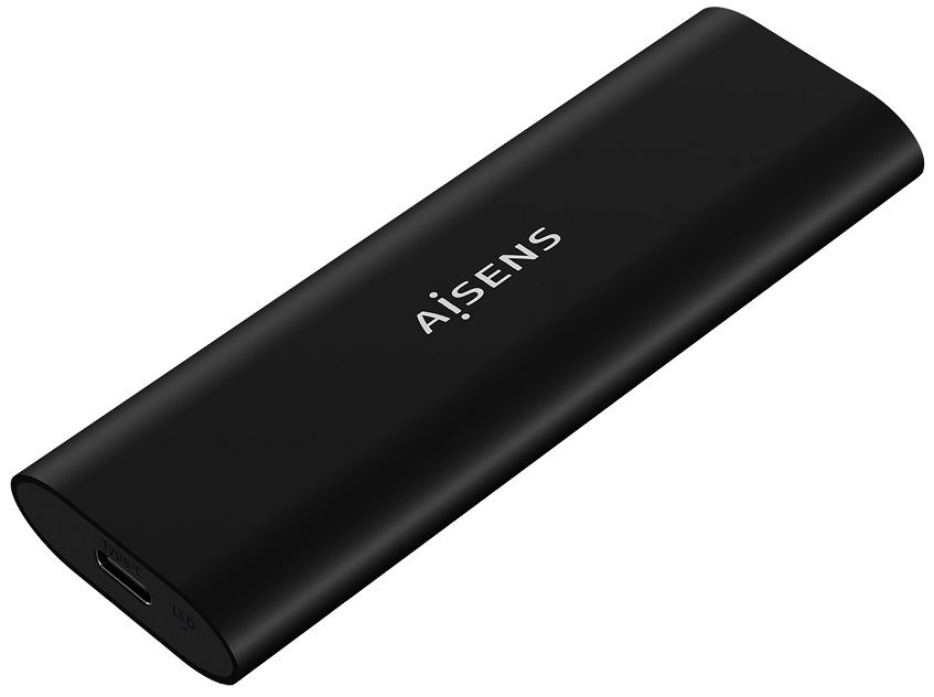 Caixa Externa USB-C p/ Disco SSD M.2 SATA/NVMe (Preto) - AISENS