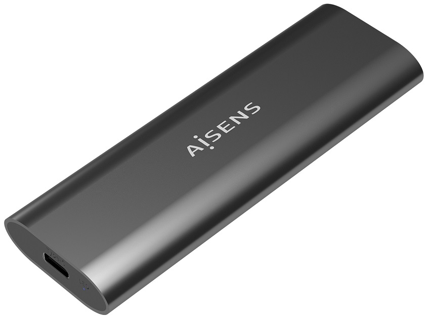 Caixa Externa USB-C p/ Disco SSD M.2 SATA/NVMe (Cinzento) - AISENS