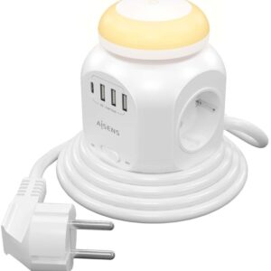Extensão Quadrupla de Mesa c/ 1 Porta USB-C e 3x USB-A (1,8 mts) - AISENS
