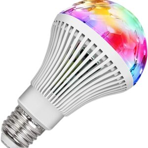 Lampada LED RGB E27 3W c/ Efeito de Luz Rotativo