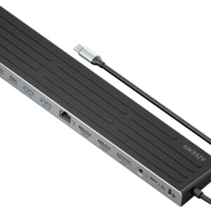 Hub USB-C 13-EM-1 (2xHDMI/DisplayPort/RJ45/3xUSB-A/2xUSB-C/USB-C PD/SD/MicroSD/Jack/Slot) - AISENS
