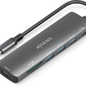 Hub USB-C (1xHDMI 3xUSB-A 1xUSB-C PD 100W 1xSD 1xMicro SD) - AISENS