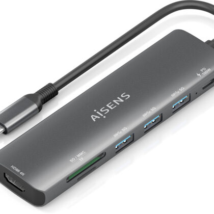 Hub USB-C (1xHDMI 3xUSB-A 1xUSB-C PD 100W 1xSD 1xMicro SD) - AISENS