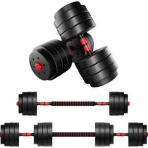 Conjunto de Halteres Lion 40 40Kg (Vermelho/Preto) - ATHLER