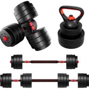 Conjunto de Halteres + Peso KettleBell Lion 45 40Kg (Vermelho/Preto) - ATHLER