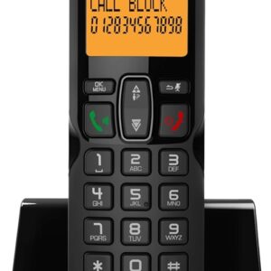 Telefone Fixo S280 EWE s/ Fios (Preto/Laranja) - ALCATEL