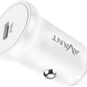 Carregador Isqueiro Fast Charge USB-C 20W (Branco) - AVANT