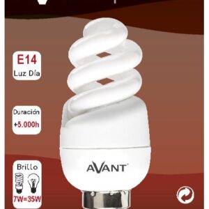 Lâmpada Espiral 7W E14 6400K - AVANTCONNECT