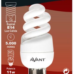 Lâmpada Espiral 11W E14 3200K - AVANTCONNECT
