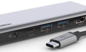 Hub USB-C 7-EM-1 (2x USB-A / USB-C / HDMI / Leitor Cart?o microSD / Leitor Cart?o SD) - BELKIN
