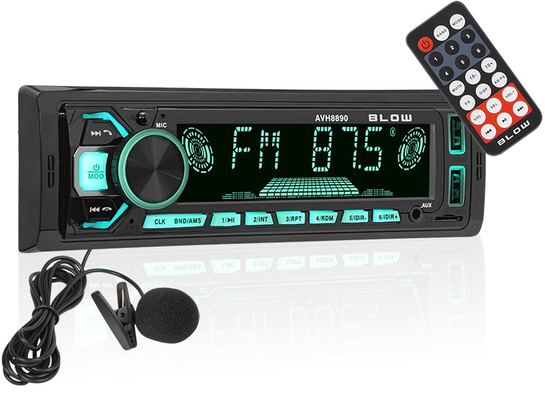 Auto Rádio 1DIN 4x 60W (AUX/SD/USB/BLUETOOTH) - BLOW