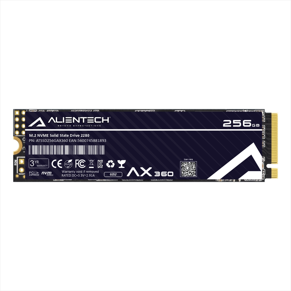 Disco SSD AlienTech AX360 256Gb NVME 2280 Bulk
