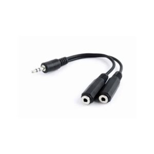 Adaptador 3.5mm p/ 2saidas para som com 10Cm Preto