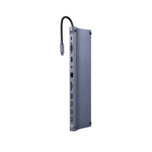 Adaptador - Docking Station Type-C 11IN1 HUB3.0 4K Hdmi PD VGA Audio Leitor de Cartões USB Type-C Lan e Audio