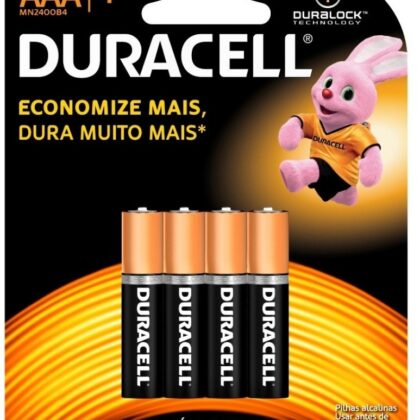 Blister 4 Pilhas Alcalinas 1,5V LR03 AAA - DURACELL Duralock