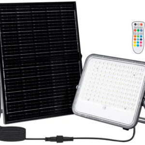 Projetor LED 150W RGB c/ Painel Solar + Comando