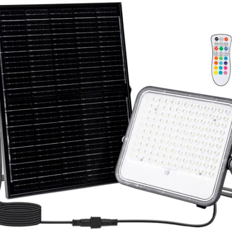 Projetor LED 150W RGB c/ Painel Solar + Comando