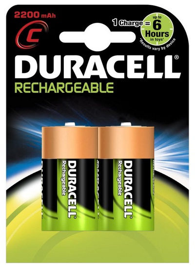 Blister 2 Pilhas Recarregáveis 1,2V 3000mAh Ni-Mh - C / R14 - DURACELL