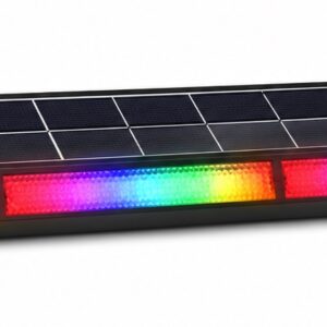 Barra LED RGB 1100Lm IP65 6V 145? p/ Muro/Ch?o c/ Painel Solar 15W (ABS)