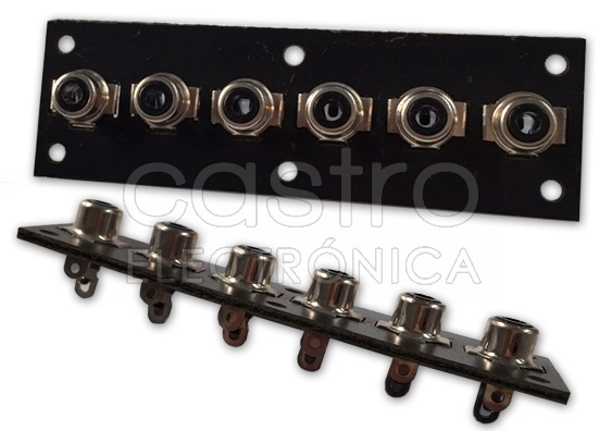 Base 6x RCA Femea p/ Painel