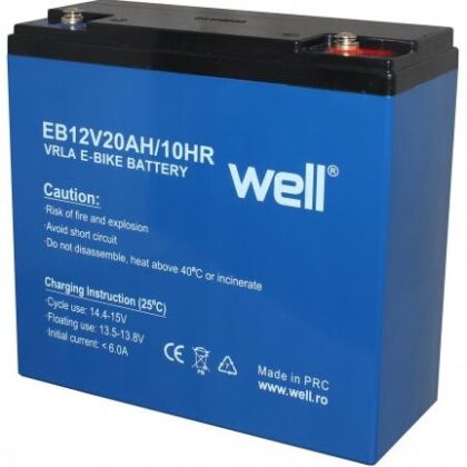 Bateria de Chumbo 12V 20Ah (181 x 77 x 168 mm) p/ Motas Electricas - WELL