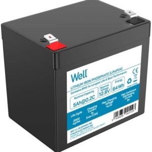Bateria de L?tio LiFePO4 12,8V 5Ah 64Wh - WELL