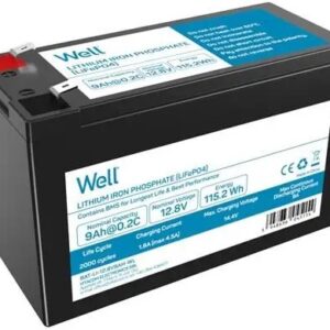 Bateria de Lítio LiFePO4 12,8V 9Ah 115,2Wh - WELL