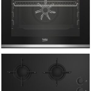 Conjunto Forno Elétrico 66L + Placa Gás 4 Bocas (Inox) - BEKO