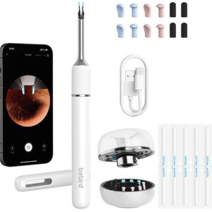 Otoscópio Note 5 Pro c/ Câmara p/ Limpeza de Ouvidos (Branco) - BEBIRD