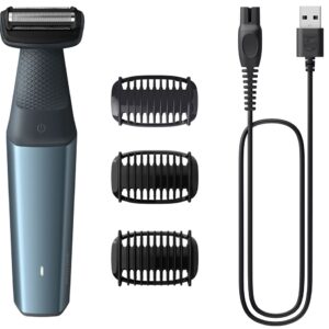 Aparador Corporal Bodygroom Series 3000 BG3027/05 (Preto/Azul) - PHILIPS