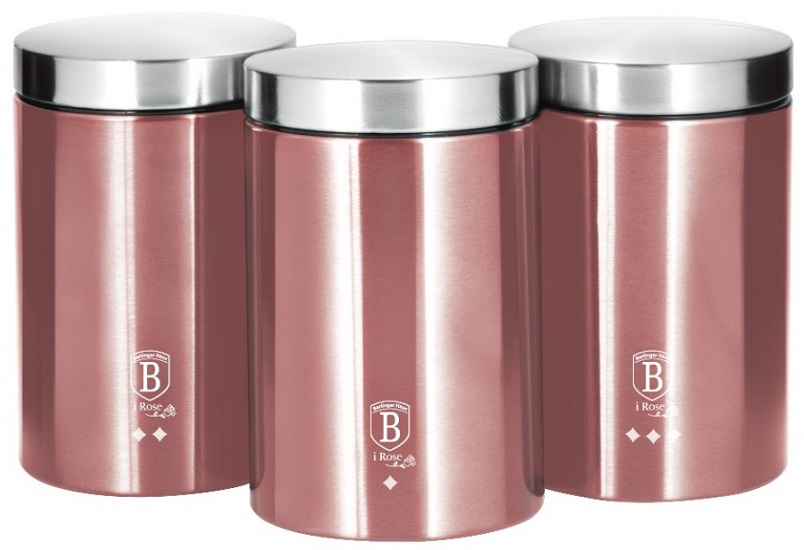 Conjunto de 3 Recipientes de Cozinha (Rose Collection) - BERLINGER HAUS