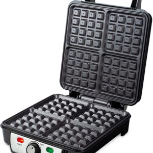 M?quina de Waffles 1100W (Preto/Rosa Dourado) - BERLINGER HAUS