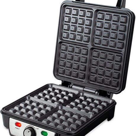 Máquina de Waffles 1100W (Preto/Rosa Dourado) - BERLINGER HAUS