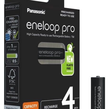 Blister 4 Pilhas Recarregáveis AAA 1,2V 930mAh eneloop Pro - PANASONIC