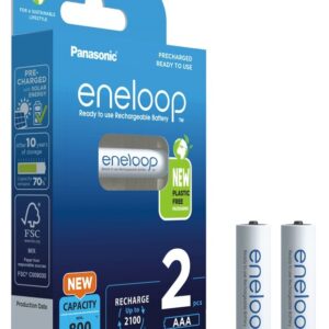 Blister 2 Pilhas Recarregáveis AAA 1,2V 800mAh eneloop - PANASONIC