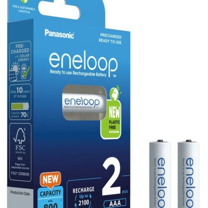 Blister 2 Pilhas Recarregáveis AAA 1,2V 800mAh eneloop - PANASONIC