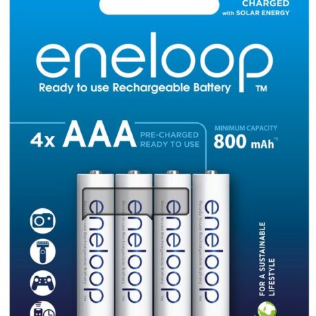 Blister 4x Pilhas Recarregáveis AAA 1,2V 800mAh eneloop - PANASONIC