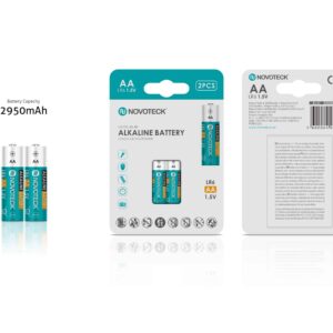 Pilhas Alcalinas AA NOVOTECK LR6 1,5V 2 Unidades – 2950mAh BL-01