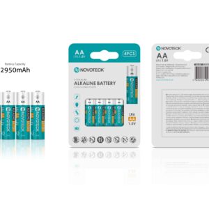 Pilhas Alcalinas AA NOVOTECK LR6 1,5V 2 Unidades – 2950mAh BL-02