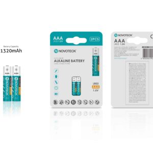 Pilhas Alcalinas AAA NOVOTECK LR03 1,5V 2 Unidades – 1320mAh BL-03