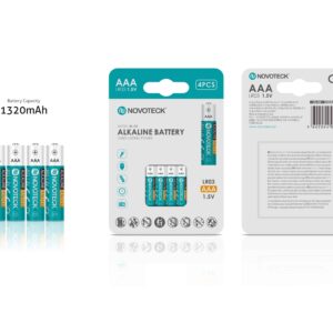 Pilhas Alcalinas AAA NOVOTECK LR03 1,5V 2 Unidades – 1320mAh BL-04