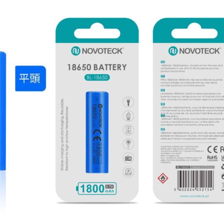 Bateria 18650 Recarregável 1800mAh 3,7V BL-18650 – Flat Top / Topo Plano