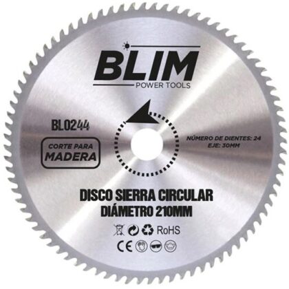 Disco de Corte de Madeira (210mm) p/ Serras Circulares - BLIM