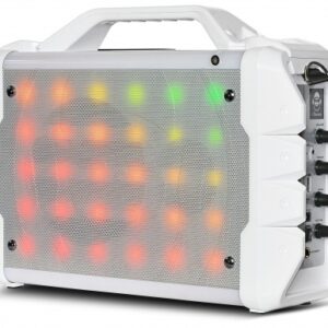 Coluna Port?til LEDs RGB c/ Leitor MP3, USB, SD, AUX, Bluetooth (Branco) - iDance
