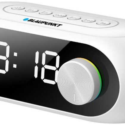 Rádio Relógio Portátil Bluetooth RGB (Branco) - BLAUPUNKT