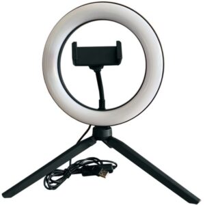 Pack Candeeiro LED 12,5W Dim?vel 10 + Trip? com Suporte Smartphone p/ Est?dio Fotogr?fico