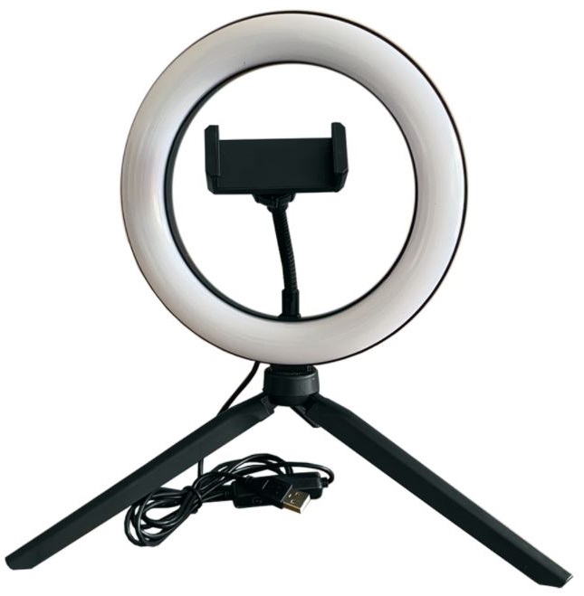 Pack Candeeiro LED 12,5W Dimável 10 + Tripé com Suporte Smartphone p/ Estúdio Fotográfico