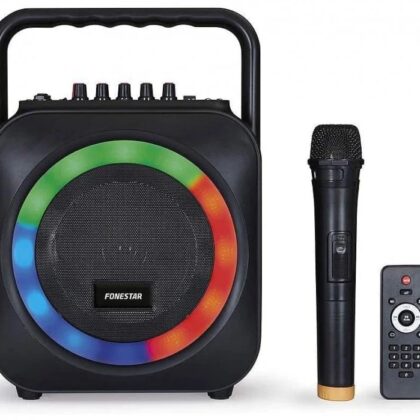 Coluna Portátil 35W RMS c/ Leitor MP3/USB/SD/BLUETOOTH + Microfone + Comando - FONESTAR