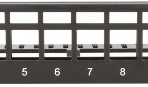 Patch Panel 12 Portas RJ45 UTP 1U p/ Rack 10 (Preto) - NIMO