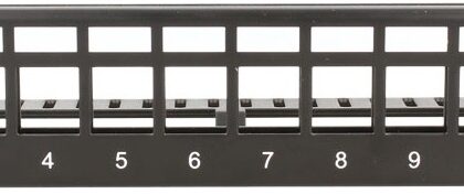Patch Panel 12 Portas RJ45 UTP 1U p/ Rack 10 (Preto) - NIMO